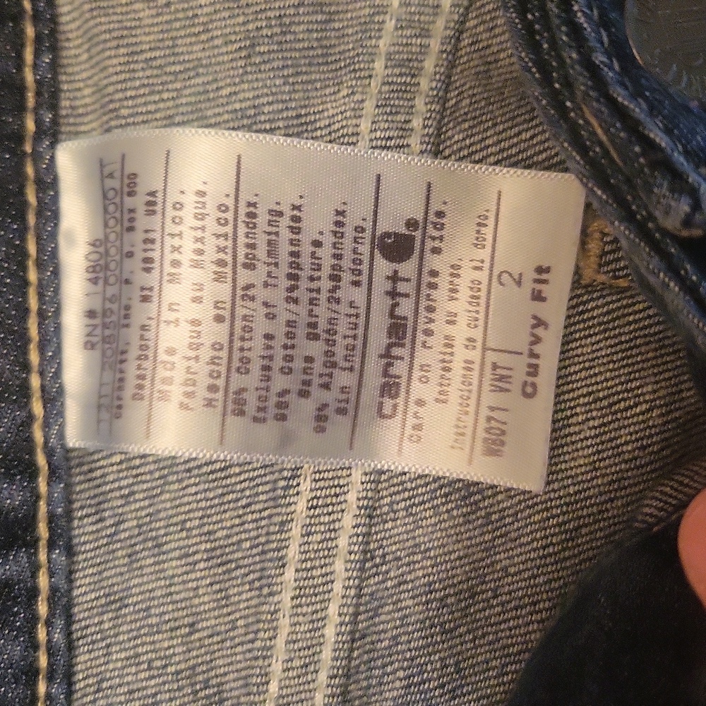 Carhartt Curvy Fit Blue Straight Leg Jeans Classic Style Size 2 - Picture 8 of 11